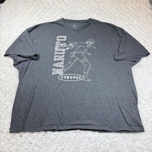 Naruto Shippuden T Shirt Mens 5XLB Gray Crewneck Anime Manga Big Tall Skater